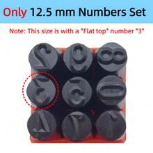 9/27 PCS Number & Letter Stamp Set | Metal Punch Tools For Leather, Wood & Soft Metals – DIY Embossing & Imprinting Kit With Carrying Case - Only 12.5mm Numbers Set - View 13