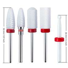 5Pcs Ceramic Nail Drill Bit Set, 3/32" Shank, Ideal For Buffing Nail Surfaces & Removing Nail - Multicolor - View 5