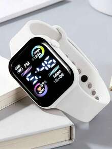 3/2Pcs Women's Fashion Minimalist LED Digital Display Electronic Watch, Suitable For Women/Couples, Perfect As Birthday/Holiday Gift For Friends, Back To School Gift, Party And Travel, Graduation Season, Valentine's Day, Gift For Family And Friends - Multicolor - View 8