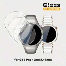 3 قطع واقي شاشة من الزجاج المقسى، متوافق مع ساعة هواوي GT 5 Pro 46mm & 42mm/41mm، مقاوم للخدش، مقاوم للبصمات، وضوح عالي، صلابة 9H، زجاج عالي الصلابة - 3 قطع، شفافة، ل- GT 5 41 مم - مشاهدة 1