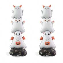 1pc Halloween Theme Base White Cute Little Devil Shaped Foil Balloon Halloween Atmosphere Balloon - View 4