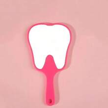 1pc 8.5*16cm New Handheld Makeup Mirror Cute Tooth-Shaped Beauty Mirror, High-Definition Small Mirror For Dental Clinic And Outpatient Use, Convenient Handle Flat Mirror - Multicolor - View 10