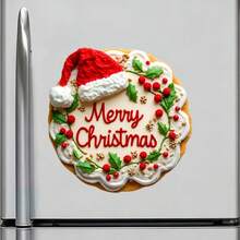 مغناطيس حروف عيد الميلاد المجمدة من الزنجبيل مع توت الهولي، حيث كل كلمة حلوة تشبه عناق عطلة دافئ، تذكار لجميع الأسطح المعدنية في جميع أنحاء المنزل - C - مشاهدة 3