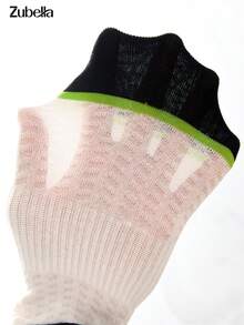 5 Pairs Men's Socks Spring/Summer Style, Summer Thin Mesh Breathable Socks, Sports Mid-Calf Socks, Sweat-Absorbing Odor-Resistant Socks Versatile, Teenager Middle School High School College Student Socks, Basketball Socks Street Style Men's Socks - Multicolor - View 6