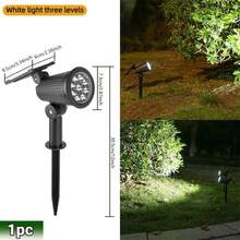 1pc Black Plastic Solar Landscape With Ground Spike, 9LED Adjustable Angle Outdoor Projection Stake Lamp,Uplight For Garden Tree Lawn Patio Yard Decorative Uplighting - Floor Lamp - View 9