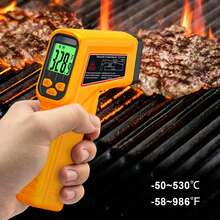 Non-Contact Infrared Thermometer, -50°C To 530°C High Temperature Thermometer (With Backlight); Supports °C/°F Switching And High/Low Temperature Alarm; Suitable For Cooking, Industrial And HVAC Applications. - 均碼 - 查看 2