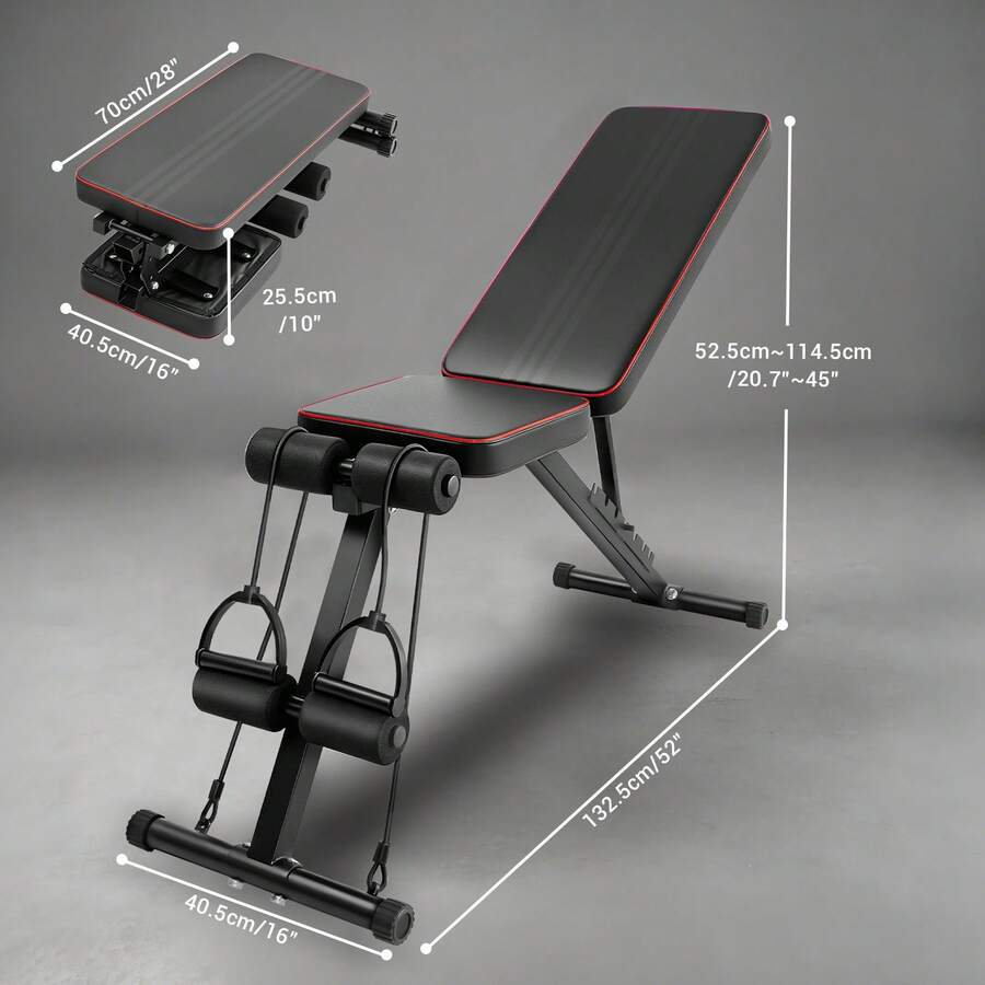 Bowose Adjustable Weight Workout Bench With Leg Extension And Preacher Pad, Multifunctional Foldable Workout Bench Press For Home Gym, Incline Decline Gym Sit Up Bench Press For Full Body Strength Training - Black - View 1