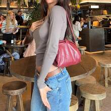 Women's Ribbed V-Neck Long Sleeve Knit Top, Medium Stretch, Suitable For Autumn And Spring Casual Wear - Khaki - View 6