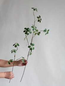 1 枝仿真葉片枝條，人造日式杜鵑花枝，假春季葉枝，假葉柳枝噴枝，榛木枝，榛果枝，適用於花瓶填充、辦公室、居家、婚禮裝飾 - 彩色 - 查看 2