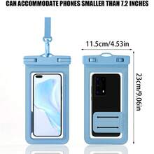 1pc Random Color Waterproof Phone Storage Bag, Transparent Phone Protective Case - Touchscreen Compatible Floating Diving Sealed Bag, Outdoor Rafting Diving Phone Storage Pouch - View 3