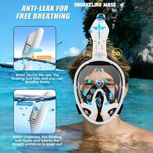 Silicone Full Face Snorkel Mask, Dry Snorkel Mask, Detachable Portable Snorkel Mask With Camera Mount, Suitable For Travel, Beach Essentials, Beach Accessories, Pool Floats - Green - View 7