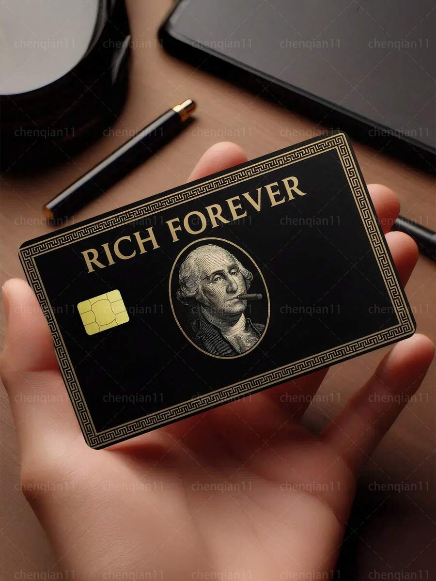 1 قطعة ملصق بطاقة ائتمان Forever Rich لحماية الخصوصية، غلاف بطاقة بنمط شخصية السيجار، هدية عيد ميلاد، مادة PVC مقاومة للبصمات ومقاومة للخدش ومقاومة للتآكل، مناسب للرجال والنساء والأزواج، بطاقات الرقائق الصغيرة، بطاقات بنك Baidofu، بطاقات الائتمان، بطاقات النقل، بطاقات الحرم الجامعي للطلاب، DIY مخصص - النوع أ - مشاهدة 1