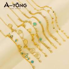 Dubai Fashion Anklet Bracelet 21k Gold Plated Arabic Islamic Vintage Coin Anklet Oman Women's Activity Party Lucky Accessory - Anklet - View 4