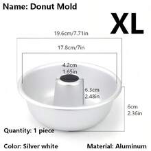 1/4 Pcs Anodized Aluminum Donut Mold - Round Tube Cake Pan For Baking - S/M/L/XL Sizes - Multicolor - View 16