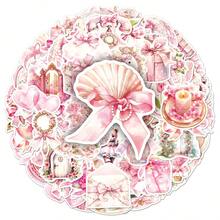 50pcs Gentle Sweet Fresh Pink Fairy Tale Cute Sweet Girl Romantic Atmosphere Decorative Glass Desktop Stickers - Pink Fairy Tale - 2014 - View 6