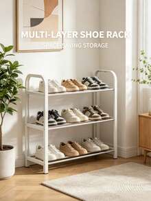3/4/5 Tiers Optional, Space-Saving And Easy To Install. Minimalist White Design Fits Any Decor. Durable, Compact Yet Spacious, Easy To Clean. It's A Must-Have Storage Essential For Home Use. - Multiple Specifications - View 3