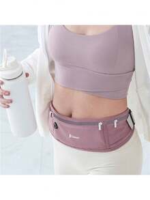 Cinto de Corrida Slim com Bolsa de Cintura, Orifício para Auriculares, Tiras Refletoras, Fecho de Correr , Bolso para Telemóvel, Fanny Pack Mãos Livres para Treino, Fitness, Ginásio e Viagens - Multicolorido - Ver 4