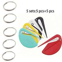 Plastic Mini Multicolor Letter Opener, Envelope Opener, Paper Cutter, Utility Knife, Rope Cutter, Box Opener, Pet Knot Cutter - A - View 12
