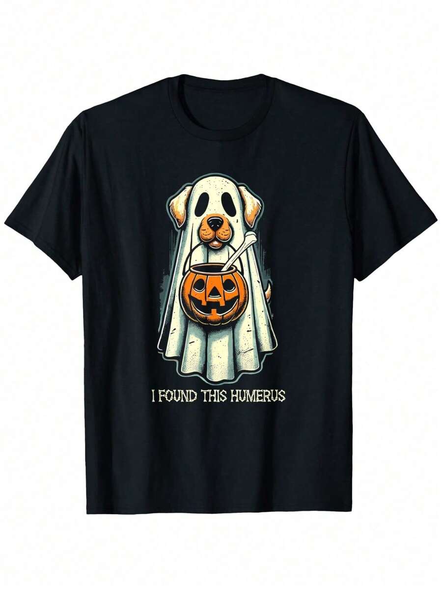 uello redondo casual, ligeramente elástica, tejido de punto, corte regular, con impresión digital, adecuada para uso diario y casual, senderismo, fiestas, versátil para todas las estaciones. - Negro - Ver 1
