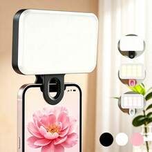 1 pieza Luz de selfie portátil, Luz de relleno con clip, Adecuada para cámara de teléfono, Luz LED con clip, 3 modos de iluminación/Temperatura de color dual, Luz de maquillaje recargable, Linterna multifunción, Adecuada para portátil/teléfono/tableta/videollamada/maquillaje/luz de relleno fotográfico, Adecuada para selfie y transmisión en vivo, Iluminación portátil, Nuevo estilo RGB de color completo - A - Ver 5