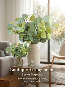 OBOVAY 1/6/10pcs Artificial Tall Green Eucalyptus Branches, Realistic Touch, Artificial Greenery, Bulk Artificial Plants, Suitable For Wedding Bouquets, Vase Arrangements, Home Desktop Decor, Office Farmhouse Greenery Decoration - Multicolor - View 10