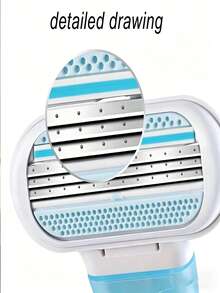 Bikini Razor For Women, 3-Layer Stainless Steel Blades, Hair Removal Razor Blades, Replaceable Razor Head, Hair Removal Tool For Private Areas, Underarms And Legs, Essential For Hair Salon Beauty Travel - Blue 1-blade Holder + 8 Blades - View 6