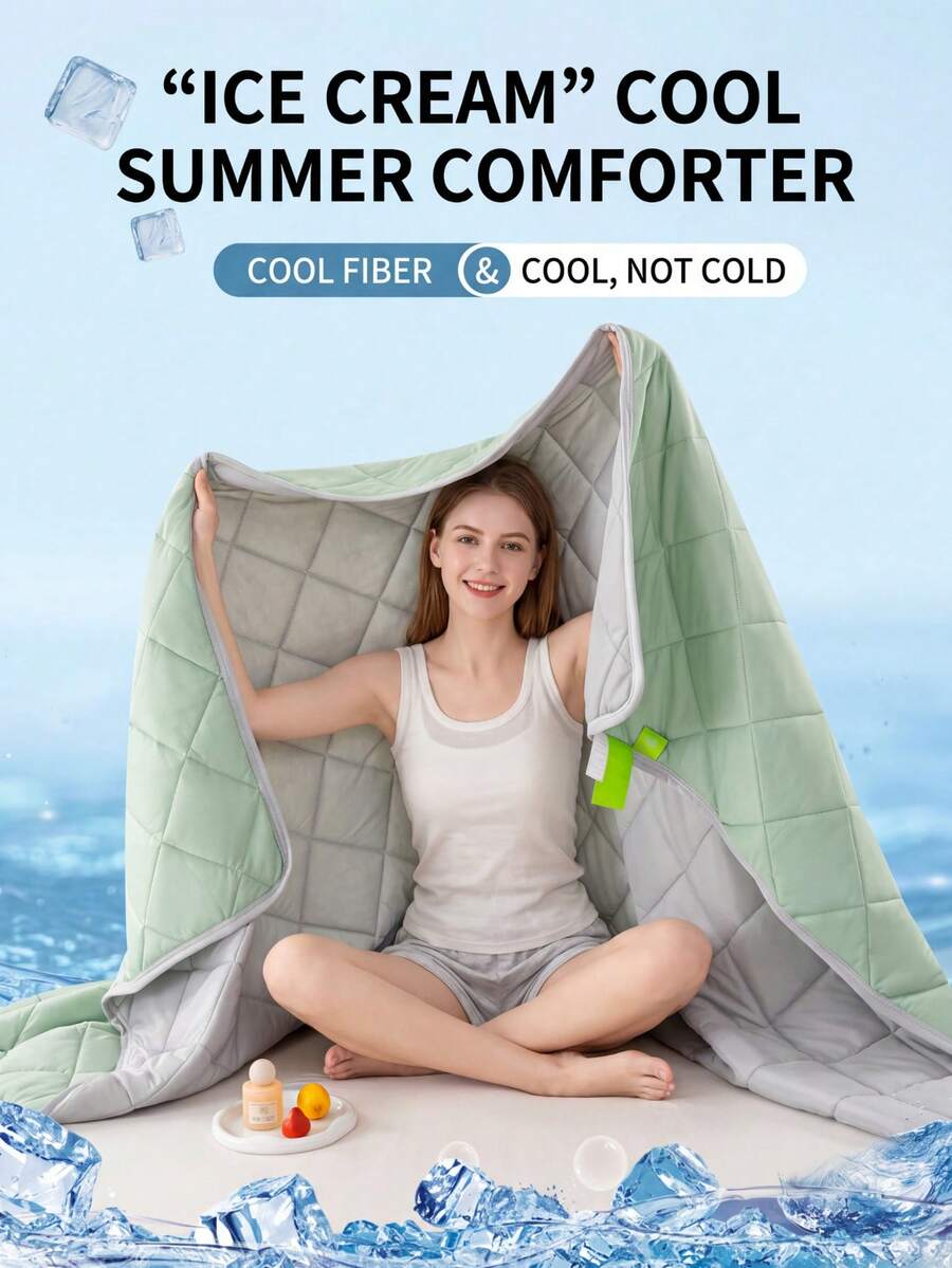 1件涼感纖維涼感觸感被,夏季薄毯,涼感夏季被,雙面冷氣被,適合學生宿舍,親膚面料,輕盈柔軟透氣清爽,絲滑裸感,無拘無束裸睡,吸濕透氣,夏季薄被,適合居家臥室,情人節居家臥室裝飾,復活節禮物,母親節禮物,適合四季 - 薄荷綠 - 查看 1