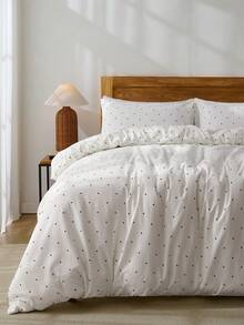 3pcs Polka Dot Bedding Set, Super Soft & Breathable, Premium Microfiber & Wrinkle-Resistant Fabric, All-Season Use. Machine Washable, Fade-Resistant, Anti-Pilling, Shrink-Proof And Wrinkle-Free. Simple & Fresh INS Style Creates Charming Bedroom Ambia - Multicolor - View 2