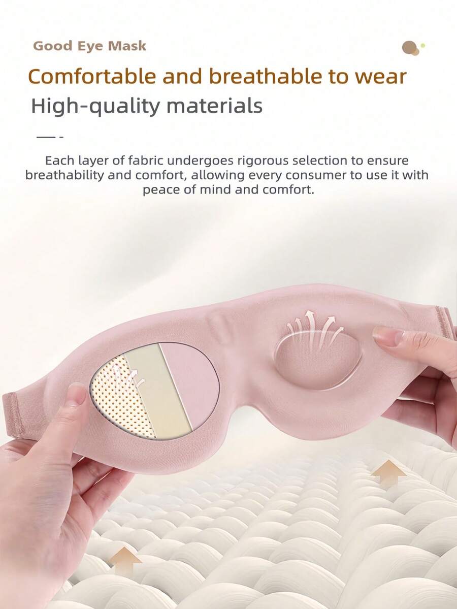 Masque de sommeil 3D contouré, protection des yeux & blocage de la lumière, zéro pression sur les globes oculaires, protection des cils, mousse à mémoire de forme respirante, équipement d'aide au sommeil unisexe