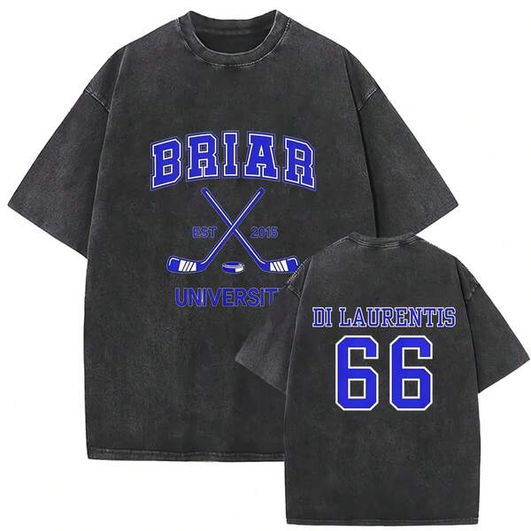 Vintage Washed Briar University Di Laurentis 66 Merch T Shirt 2026 Hot TV Off Campus Summer Oversized T-Shirts Men Women T-Shirt