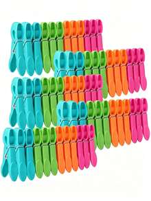 12pcs Colorful Plastic Clothespins, Colorful Plastic Laundry Clips, Heavy Duty Outdoor Clothespins, Suitable For Towels And Socks, Heavy Duty Spring Clothespins, Back To School Essentials, Non-Slip Laundry Clips, Used For Hanging Clothes, Towels, Crafts - Multicolor - View 1