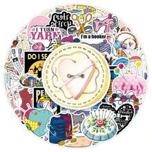50pcs Handmade Knitted Fabric Sewing Enthusiast Cartoon Scissors Pin Cushion Fun Decorative Storage Box Stickers - Sewing Enthusiasts - View 6