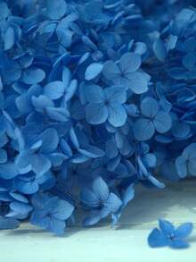 1 Caja de Flores Artificiales, Hortensias Falsas Multicolor - Perfectas para Manualidades DIY, Velas, Bodas, Proyectos Hechos a Mano, Navidad - azul real - Ver 2