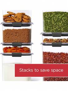 Rubbermaid Brilliance 16-Cup Airtight Food Storage Container With Lid - Optimal Pantry Organization Flour Sugar And Food Storage - Multicolor - View 6