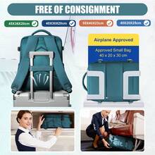 真空壓縮後背包旅行袋附氣泵，適用於登機行李，防水設計可放筆電，中性旅行後背包適合日常休閒使用，尺寸 40*30*20cm，附乾濕分離口袋，舒適背部設計 - 彩色 - 查看 10