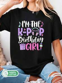 K-Pop_Birthday_Girl_T-Shirt - Black - View 1
