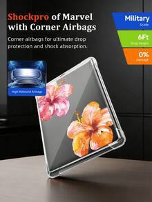 Hibiscus Flower Pattern Transparent Shockproof Full Coverage Soft Silicone Protective Case Compatible With Kindle 11th Gen 2024/Kindle Paperwhite 12th Gen 2024/Kindle Colorsoft Signature Edition, Clara Colour/Bw/2E - Multicolor - View 7