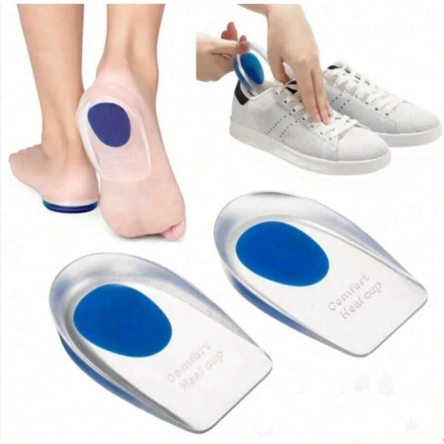 8/6/4/2pcs Soft Silicone Heel Pads, Neutral Style, Transparent, - Blue and White - View 1