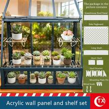 TX Greenhouse Accessories Acrylic Wall Panel Shelf Set, Adjustable Transparent Plant Display Rack, Suitable For Seedlings, Hydroponic Plants And Succulents, Desktop Greenhouse Decor (Compatible With AKERBAR Model) - Multicolor - View 3