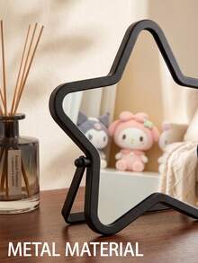 Espejo de maquillaje de escritorio con soporte de metal, superficie de espejo ovalada, rotación ajustable de 90°, espejo de maquillaje portátil, adecuado para viajes, dormitorio, oficina, tocador, encimera - Multicolor - Ver 6