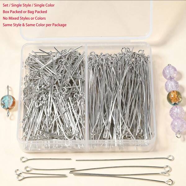 100/300pcs 9-Pin Boxed Decorative Accessories, 26mm-50mm Flexible 9-Pin, Suitable For DIY Bracelets, Necklaces, Earrings, Handicrafts And Pendant Beading Supplies