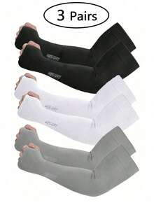 3 Pairs Unisex Compression Arm Sleeves, Suitable For Golf, Basketball, Cycling, Fishing, Driving, Running, Rowing, Gardening - Multicolor - View 8