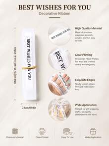 5/3/1 Roll White Chiffon Ribbon, Party Gift Wrapping Ribbon, Baby Shower Supplies, Back To School Supplies, Party Supplies, Wedding Decor, Holiday Party And Wedding Decor, 60 Inches Long, Suitable For Balloon Decoration, Sewing, Floral DIY And Gift Wrapping - Multicolor - View 2