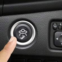 2 piezas Pegatinas divertidas para coche - Pegatinas de botón en blanco con diseño de OVNI, se adaptan a todos los botones en blanco del coche - A - Ver 7