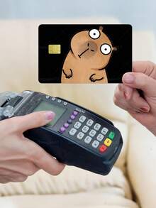 1pc Capybara Credit Card Sticker Privacy Protection Card Skin, Cute Tilted Head Guinea Pig Birthday Gift PVC Material Anti-Fingerprint Anti-Scratch Wear-Resistant Card Sleeve, Suitable For Men, Women, Couples, Small Chip Cards, Baidofu Bank Cards, Credit Cards, Transportation Cards, Student Campus Cards Personalized DIY - Type a - View 2