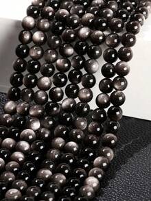 1串 4/6/8/10mm 天然銀曜石珠配件，適用於珠寶、裝飾工藝、DIY珠寶製作手鍊、項鍊 - 彩色 - 查看 11