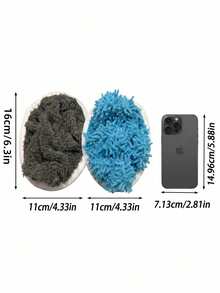 2pcs/Set Upgraded Thick Elastic Washable Mop Replacement Pads, Suitable For Flat Mops - Reusable Microfiber Mop Heads And Disposable Dry Dusting Cloths, For Hardwood, Laminate, Tile Floors Cleaning, With Rust-Proof Stainless Steel Handle, Dry & Wet Dual-Use Replacement Set (Compatible With Sweeping Mop Replacement) - White - View 11
