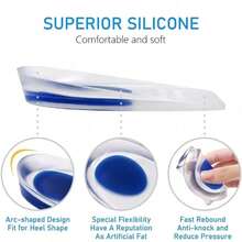 8/6/4/2pcs Soft Silicone Heel Pads, Neutral Style, Transparent, - Blue and White - View 3