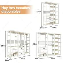 WUWAWDOGA Modern Open Modular Wardrobe For Bedroom With 2 Drawers, Multiple Built-In Shelves And Hanging Rails. White. - White - View 6