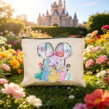 Disney 1個新款迪士尼系列印花學校文具用品，大容量文具收納袋鉛筆盒，可愛卡通公主、史迪奇、冰雪奇緣、汽車、恐龍、小熊維尼圖案插畫文具鉛筆盒，這款多功能鉛筆盒可用作手提包、盥洗包、鉛筆盒或禮品袋。它是送給母親、好友、老師的完美禮物，戶外旅行和購物的首選 - H - 查看 6